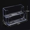 Onwon 2 Pieces Clear Business Card Holder 2 Tiers Plastic Card Stand Organizer Card Holder Display for Home Office, 120 Cards Capacity