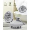 BEAUTLOHAS. Scalp Massager Shampoo Brush, Scalp Scrubber with Soft Silicone Bristles, Scrubber Scalp Exfoliator for Dandruff Removal，Hair Grouth,Wet Dry Hair Massager Brush for All Hair (Gray)