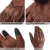 Harssidanzar Leather Motorcycle Gloves,Womens Motorcycle Gloves Riding Gloves Driving Glove for Women, Motorbike Gloves,Powersports Gloves Touchscreen GL016, Saddle,Size L