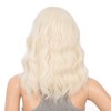 SWACC Short Curly Wavy Bob Wig with Bangs Synthetic Medium Shoulder Length Hair Wig for Women with Wig Cap (Platinum Blonde)
