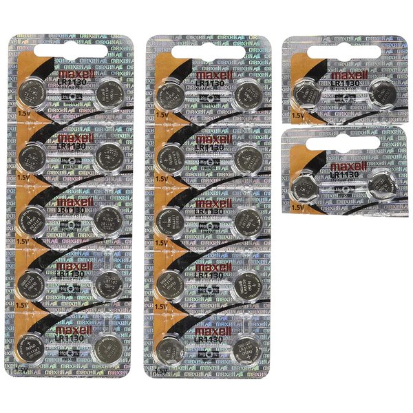 24 Fresh Maxell LR1130 (189) 1.5v Alkaline Batteries, New Hologram Packaging That Guarantees Authenticity
