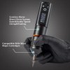 Ambition Ninja Pro Wireless Tattoo Machine with Coreless Motor - Rotary Cartridge Tattoo Pen with 2400mAh Power Supply Digital LCD Display for Professionals and Beginners Tattoo Artists Gold