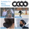 KESAPLAN 6PCS Bun Hair Nets Set Reusable Elastic Mesh Bun Cover for Ballerina Dancer Bank Clerk Nurse Skater Hair Fixing Black Stretch Lace Hair Accessories for Women Girls Mixed Style (Medium)