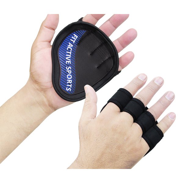 Fit Active Sports Workout Gloves for Training, Weight Lifting, Pull Ups - Extra Gym Grips - Grip Pads to Avoid Calluses - for Men & Women - Super Tight Grip