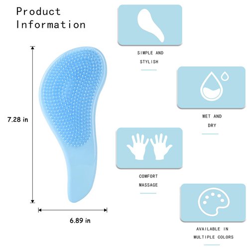 Zenfro Professional Wet & Dry Hair Detangler,for Adults & Kids Hair - Detangler Brush for Natural, Curly, Straight.Shower & Travel Hair Brush