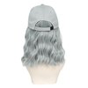 AliRobam Hat with Natural Wave hair Extensions attached for woman Baseball cap wig Short Bob Hairstyle Adjustable Wig (Grey)