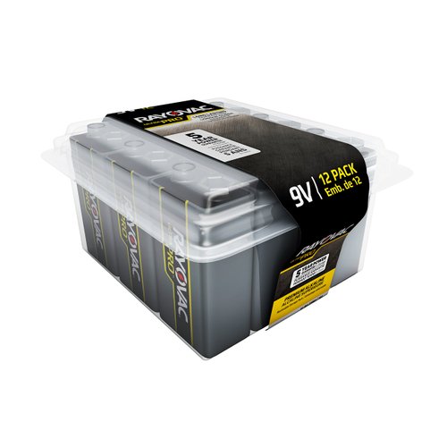 RAYOVAC 9V Ultra Pro Alkaline Batteries, 12-Pack with Recloseable Lid, AL9V-12PPJ
