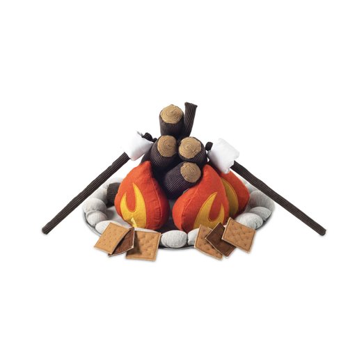 MindWare Oh So Fun! Plush Campfire Set - Kids Camping Toys with Pretend Campfire and Pretend Food - Smores Kit for Fire Pit - Kids Pretend Camping Play Set for Indoor Play - Ages 3 and Up
