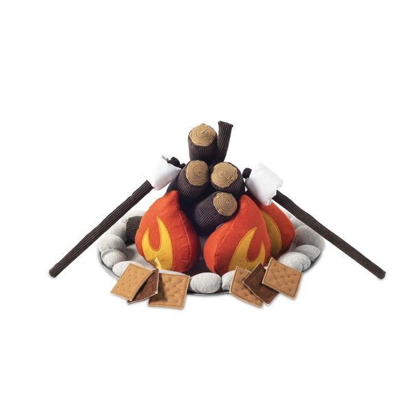 MindWare Oh So Fun! Plush Campfire Set - Kids Camping Toys with Pretend Campfire and Pretend Food - Smores Kit for Fire Pit - Kids Pretend Camping Play Set for Indoor Play - Ages 3 and Up