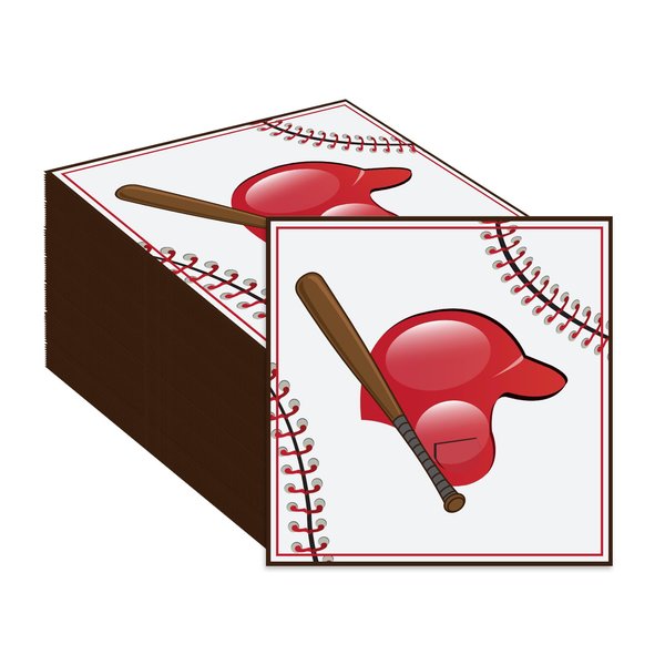 HFBOBP 50PCS Baseball Paper Napkins 13 x 13 Inches Luncheon Napkins Cocktail Napkins Disposable Sports Theme Decorations for Kids Baby Shower,Birthday Party,Baseball Theme Party Supplies