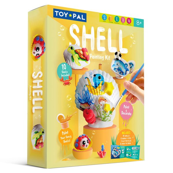Toy Pal Sea Shell Painting Kit - Arts & Crafts for Kids Ages 8-12 Girls and Boys - Creative Activity Art & Kraft Birthday Christmas Gift for Age 6, 7, 8, 9, 10, 11 & 12 Year Old (Model No. HD812)