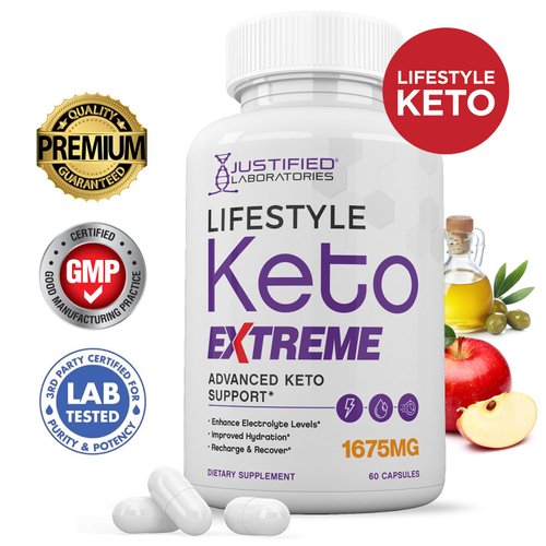 (2 Pack) Lifestyle Extreme Keto Pills 1675MG New & Improved Formula Contains Apple Cider Vinegar Extra Virgin Olive Oil Powder Green Tea Leaf 120 Capsules
