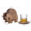 Divit Coasters Wooden for Drinks, Eco-Friendly, Absorbent, Antique Look Handcrafted Coasters (Elephant)