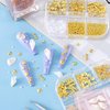 Pndeyo 2 Boxes Ocean Beach Nail Art Charms, Gold 3D Starfish Seashell Nail Decoration Gems, Flatback Pearl Sea Nail Art Accessories Embellishments for Manicure DIY Design- 8 Styles