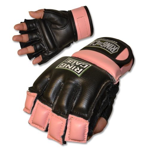 Womens MMA Kickboxing Fitness Bag Gloves - Purple (Lavender) or Pink Color - Small or Medium Size (Pink, Small)