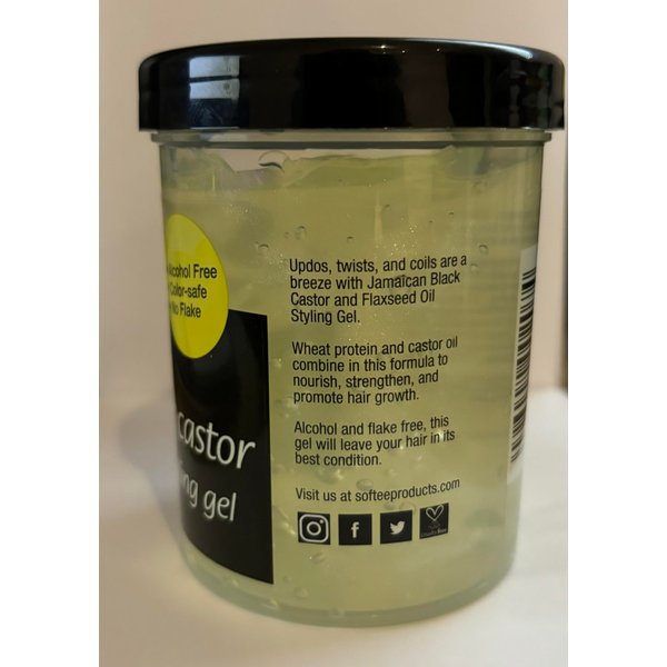 Softee jamaican black castor & flaxseed oil styling gel 8 ounce, Green, 8 Ounce