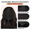 SEIKEA 26" Highlight Ponytail Extension，PT003 Eva Long Drawstring Ponytail Wavy Clip in Hair Extensions Ponytail Natural Soft Synthetic Hairpiece for Women Deep Brown with Auburn Highlights