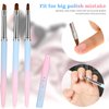 3Pcs Nail Polish Clean Up Brush Set, Round&Angled Manicure Nail Brushes for Cleaning Nail Art Polish Remover Brush Professional Nail Detail Brush Nail Painting Tool for Nail Art Design