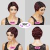 INSTANT FAB Finger Wave Human Hair Wigs for Black Women Short Mommy Wig Curly Remi Human Hair Wig Pixie Cut Wigs Nuna Wigs Non Lace Front Wigs (OT1B/99J)