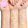 YARIEW 100 Pcs Temporary Tattoos Bride Tribe Metallic Tattoos Eye Face Makeup Bachelorette Party Decorations Bridal Shower Supplies Bridesmaid Favor Gifts