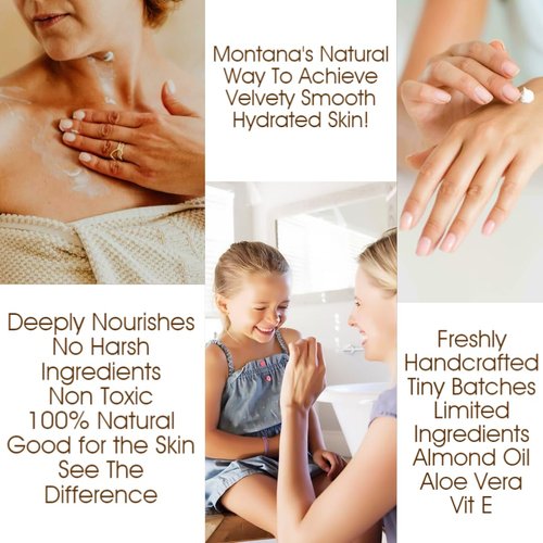 Montana Snow Butter Organic body butter, Whipped Body Butter Dry Skin - Body Butter Cream Without Feeling Greasy - Whipped Shea Butter Cream for Skin – Mango Coco Butter Cream (Tranquil Big Sky)