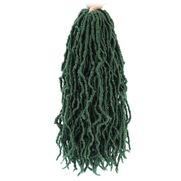 Soft locs crochet hair 24 inch 8 packs faux locs crochet hair curly wavy crochet braids synthetic hair african hair extensions for black women (24 inch Green)