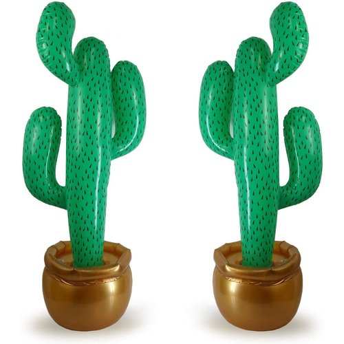 GiftExpress 2 Pack Inflatable 36" Cactus Prop Décor for Mexicano Fiesta Theme Party Decorations, Cinco De Mayo Prop, Hawaiian Pool Party, Desert Western Cowboy Theme Party (36" - 2 Pack)