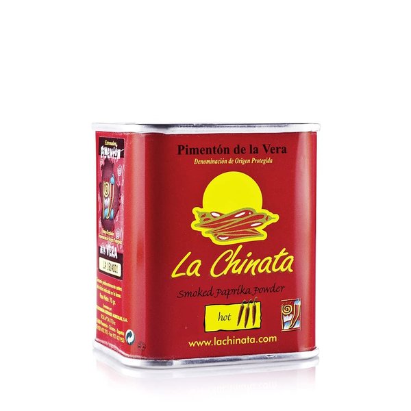 La Chinata. Hot Smoked Paprika Powder. 70g (2.47oz). Includes a La Chinata Smoked Hot Sauce sample packet