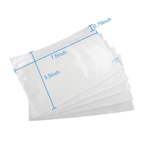 Shipping Labels Sleeves, Packing Slip Envelope Pouches 7.5" x 5.5" Packing List Mailing Envelopes with Clear Self-Adhesive (200 Pack)