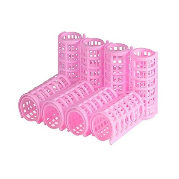 8 Pcs Plastic Hair Rollers Home DIY Hair Styling Tools Pro Salon Portable Curlers Clips for Women Ladies(Big Size) Multi