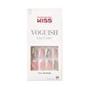 KISS Voguish Fantasy Press On Nails, Nail glue included, Fashspiration', Silver, Medium Size, Coffin Shape, Includes 28 Nails, 2g glue, 1 Manicure Stick, 1 Mini File