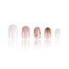French Tip Press on Nails Short Round Head Almond Fake Nails with Gold Foil Design Full Cover Glue on Nails Pink Acrylic False Nails Glossy Stick on Nails for Women Girls DIY Nail Decorations