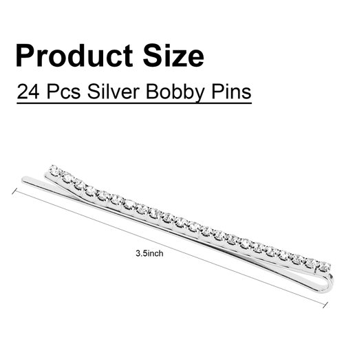 Amariver 24 Pcs Silver and Gold Rhinestone Bobby Pins Small Crystal Bobby Pins Bulk for Lady Women Sparkly Hair Clips Shiny Glitter Hairpins Styling Hair Accessories for Women Girls 12Pcs Per color
