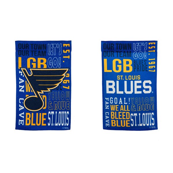 St Louis Blues Fan Rules Garden Flag - 13 x 18 Inches