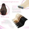 Evala tape in hair extensions human hair blonde tape in extensions 60 Platinum Blonde remy hair extensions tape in 20pcs 50g real human hair extensions seamless straight natural hair 18 inch