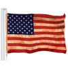 G128 Combo Pack: American USA Tea-Stained Flag 3x5 Ft & Texas Tea-Stained Flag 3x5 Ft | Both LiteWeave Pro Series Printed 300D Polyester, Brass Grommets