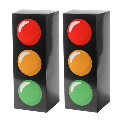 2PCS Big Traffic Light Boxes for Car Theme Birthday Party Supplies Party Decor Traffic Light Party Decoration
