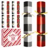 10PACK Christmas Party Favor 10‘’ No-Snap Table Favors with Prize Joke Gifts for Adults Kids Party Supplies Dinner Decorations British English Holiday Games Red Black White Buffalo
