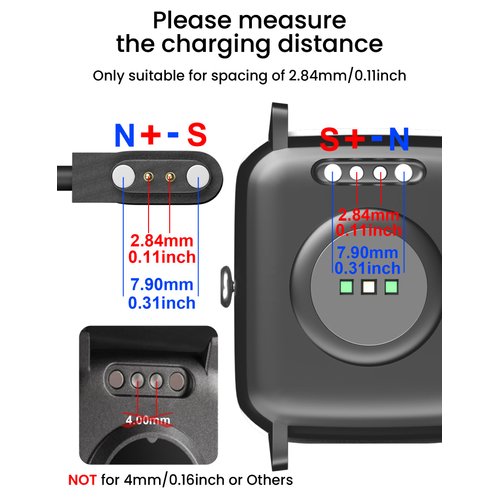 Sinoacc Smart Watch Charger for Skg Letsfit Cubitt Yamay Willful Fitpolo Tozo Wyze Umidigi Blackview 3.3Ft USB Magnetic Charging Cable Cord for Umidigi Uwatch 3S 3 2 2S Urun Smartwatch