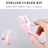 Uranian Eyelash Curlers Partial Eyelashes Curlers Plastic Lash Curler with 1 Replacement Silicone Refill Pads Protable Makeup Cosmetic Tools for Eyes