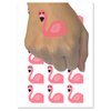 Peeking Flamingo Temporary Tattoo Water Resistant Fake Body Art Set Collection - 15 2" Tattoos (1 Sheet)