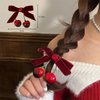 4 Pcs Cherry Bow Hair Clip Red Hair Accessories for Women,Velvet Alligator Cherry Hairpins Ponytail Hair Barrettes for Winter Daily Christmas Hair Decoration (red)