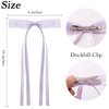 Atoden Hair Bows Hair Ribbon Tassel Bow Hair Clips 8 Pcs Coquette Bows Silky Satin Long Tail Bowknot Hair Clips Alligator Clips Cute Hair Accessories for Women Girls Gifts Black Beige Pink Purple