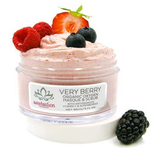 Sweetsation Therapy/Yunasence, Very Berry Oxygen Exfoliating Mask & Scrub w/Vitamin C, Enzymes & Superberries. Rejuvenating, Hydrating, Purifying.