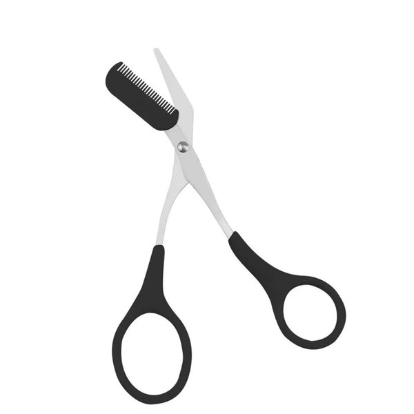 XUJINCN Eyebrow Scissors With Comb(Detachable)，Professional Precision Eyebrow Trimmer for Women，Non Slip Finger Grips Eyebrow Trimming Scissors，Men and Women Tool Makeup Beauty Accessories（black）