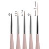 Beaute Galleria 5 Pieces Nail Art Brush Set with Liners (4mm, 7mm, 9mm) Striping Brushes (5mm, 25mm), for Thin Fine Line Drawing, Detail Painting, Striping, Blending, One Stroke