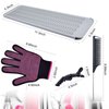 MORGLES Heat Gloves for Hair Styling, 2Pcs Professional Heat Resistant Gloves Silicone Heat Mat 6pcs Hair Clips and 2pcs Styling Comb for for Curling Iron Wands Flat Iron