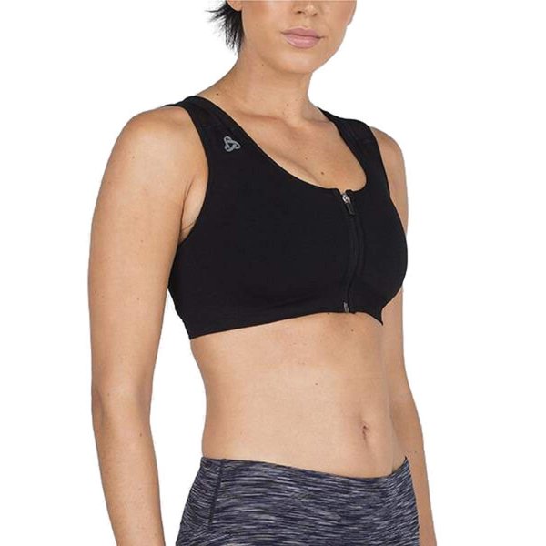 ALIGNMED Posture Sports Bra Seamless | Increase Upper Body Strength & Oxygen Intake | Improve Support During Exercise & Shoulder Mechanics for All Fitness Activities | Black, Medium