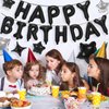 CANREVEL Happy Birthday Banner 13pcs 16 Inch Mylar Foil Letters with 12pcs Star Balloons Birthday Party Decorations for Kids and Adults - 3D Black