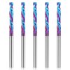 HQMaster Up & Down Cut Bit 1/8" Shank Compression Bit Spiral CNC Router Bits End Mill Tungsten Carbide Milling Cutter Set 5 Pack